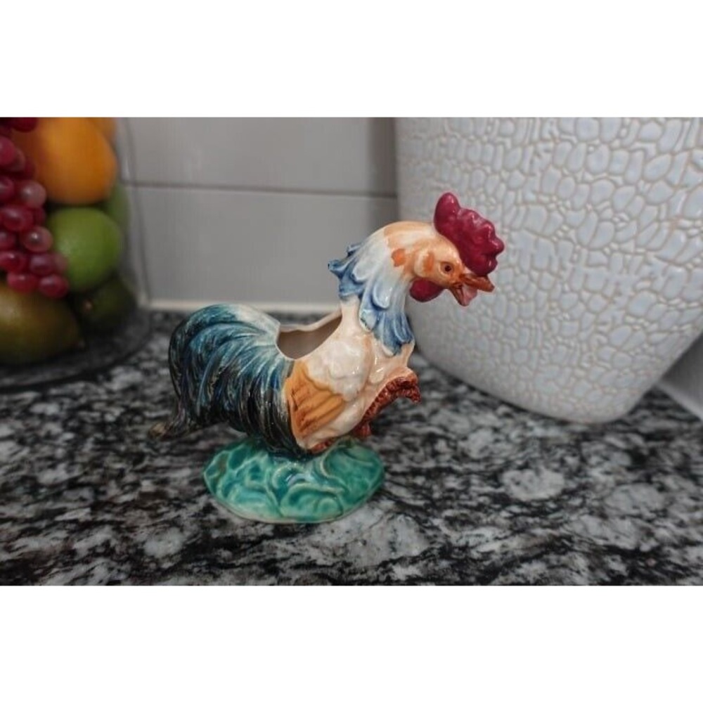 Vintage Rooster Planter Made in Japan Ceramic Farmhouse Decor Figurine‎